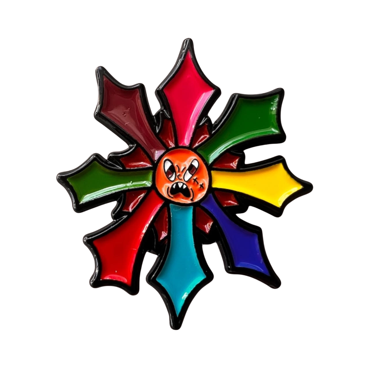 Flower Pin by Leaf – Signature Floral Artwork Pin