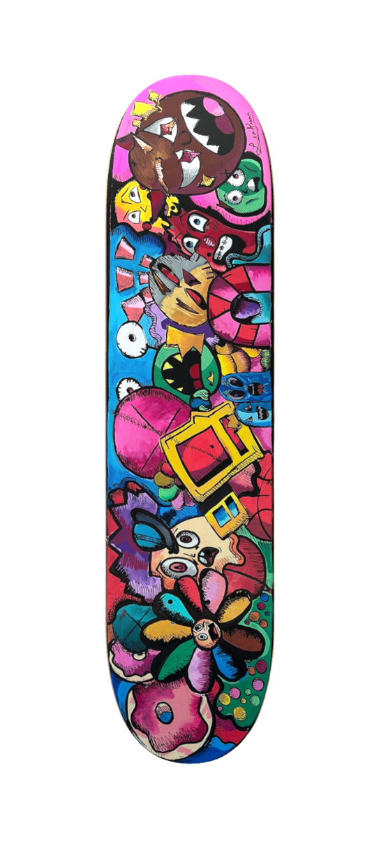 Original | 1/1 Hand-Painted Skateboard Deck by Leaf – 7.62" x 31.5" | Original Art on 7-Ply Canadian Maple