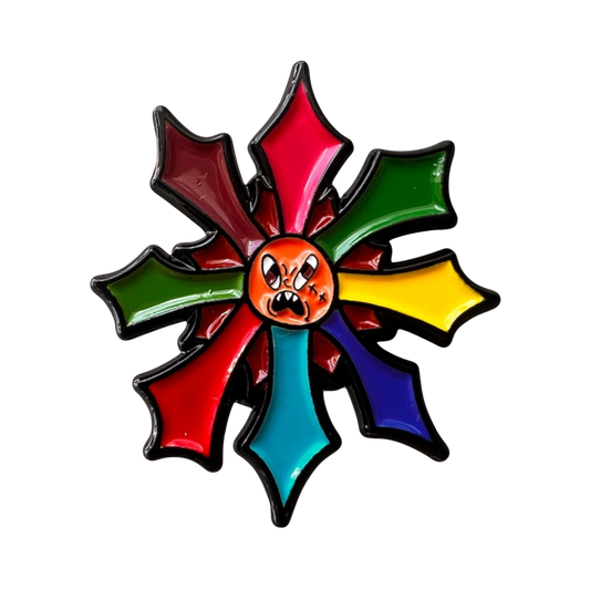 Flower Pin by Leaf – Signature Floral Artwork Pin